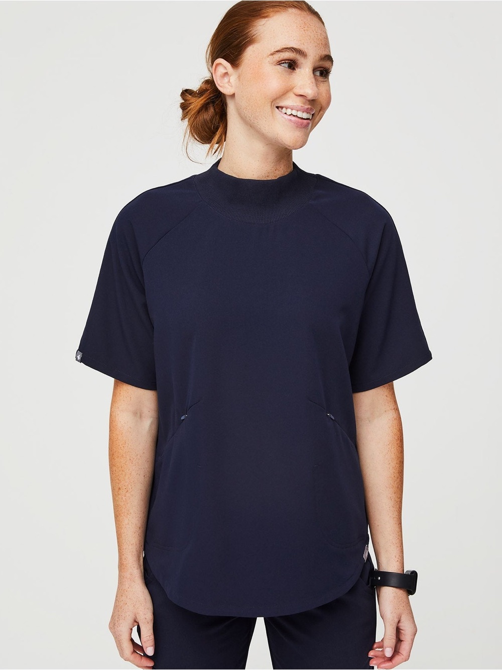 FIGS Ngara Oversized Mock Neck Scrub Top - Discontinued